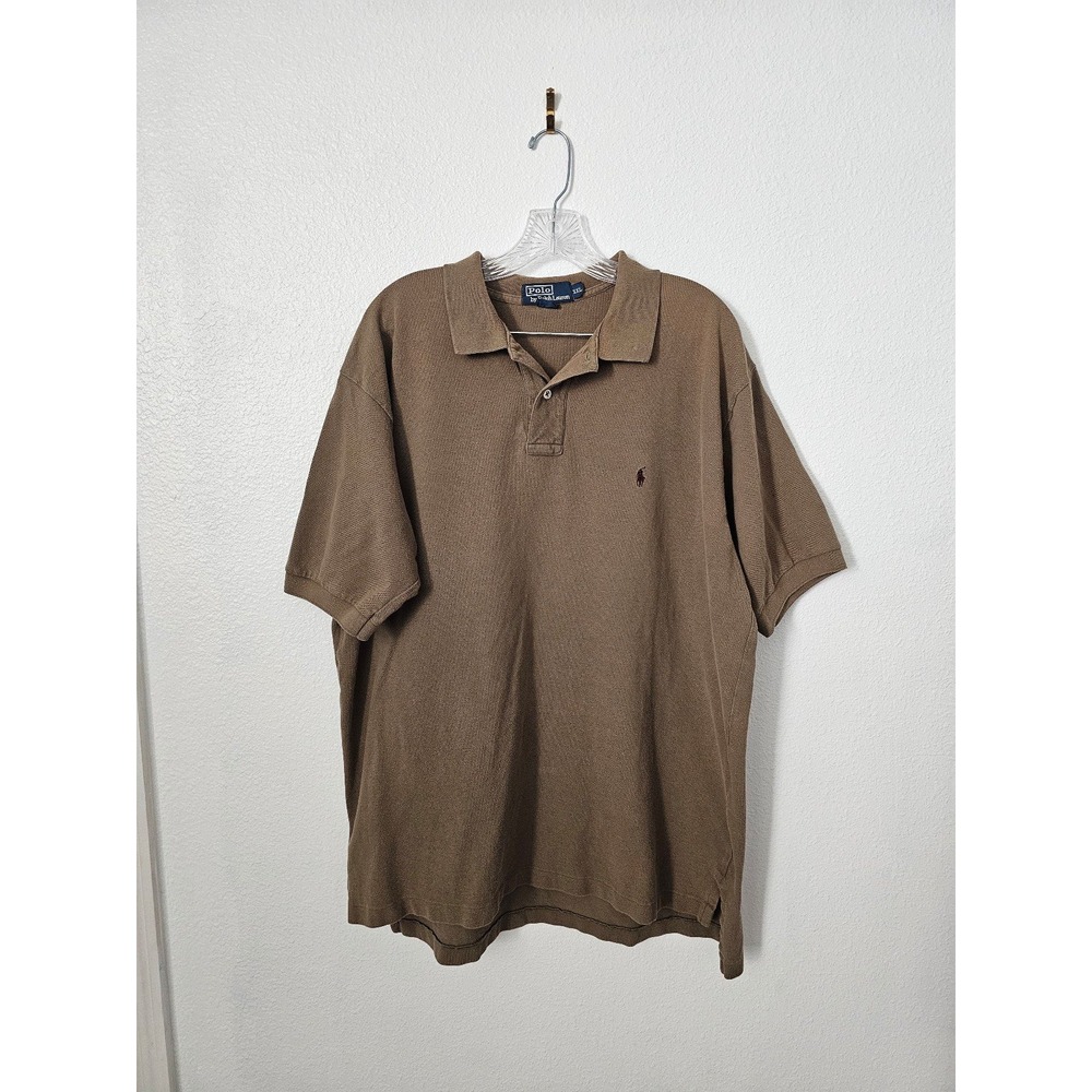 Polo‎ Ralph Lauren Brown Short Sleeve Cotton Polo Men's Size XXL